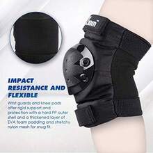 Adult and Kid Knee Pads Elbow Pads and Wrist Guards for Roller Inline Skating Scootering Skateboarding - negro - Ver 4