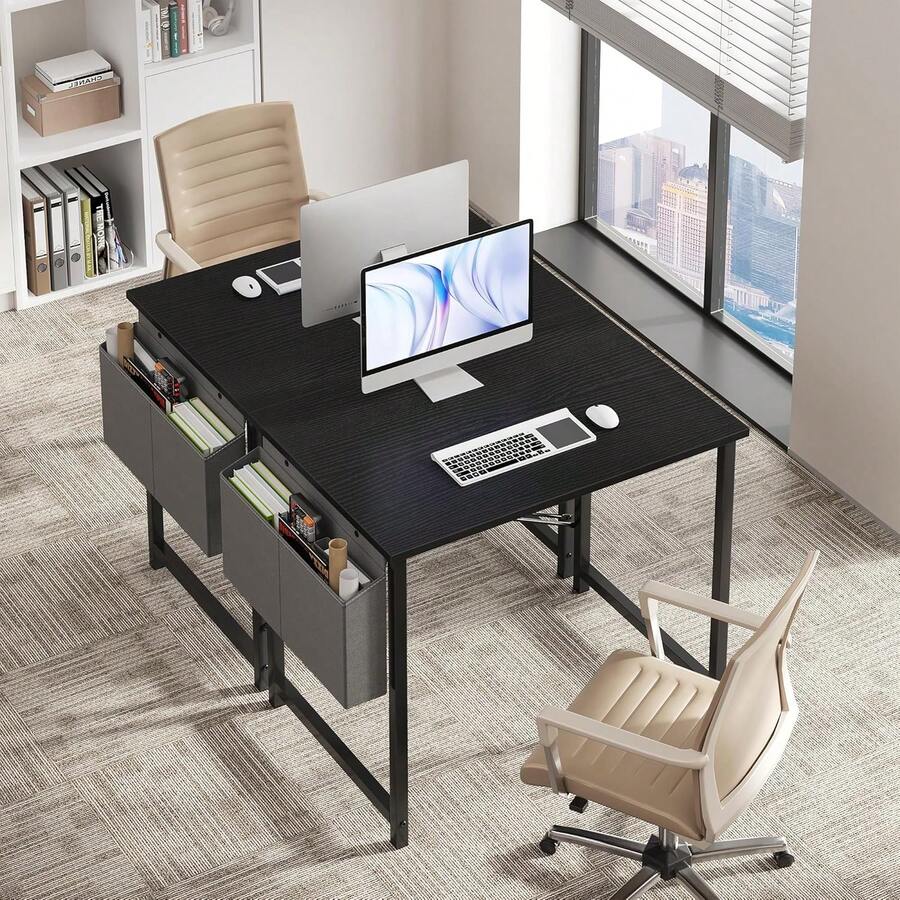 Computer Desk 31 Inch Home Office Desks For Small Spaces, Gaming Writing Study Work Table With Storage Bag For Bedroom, Black - A - View 1
