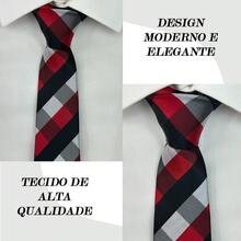 Premium Men's Slim Checkered Tie In Various Colors - 090 - Xem 4