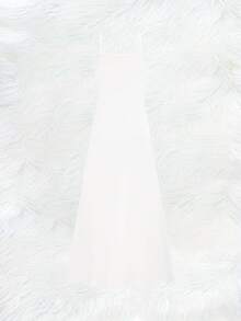 休闲风蓝色流苏印花V领无袖连衣裙 - 白色 - 查看 2