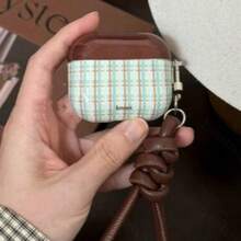 Ins Retro Autumn And Winter Brown Coffee Plaid Air 4 Earphone Case Niche Leather Pendant Suitable Compatible With Apple 1/2 Generation Wireless Protective Case Pro Advanced New 3rd Generation Air Pro2/Pro3 - Brown - View 8