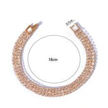 1 chiếc vòng tay pha lê 3 hàng tối giản thời trang, phù hợp để đeo hàng ngày và dự tiệc. - Vòng đeo tay - Xem 8