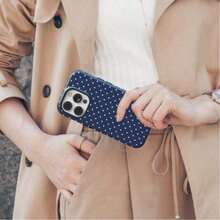 Navy Blue Polka Dot Phone Case, Compatible With IPhone 17, 16, 15, 14, 13, 12 Pro Max, Galaxy S25, S23, And Pixel - 1 cái - Xem 4