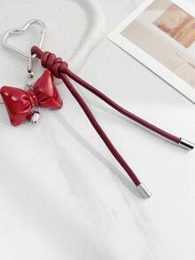 1pc Fresh Keychain Pendant, Ins Style Bow Knot Pendant, Cute Handmade Rope, Bag Charm - Multicolor - View 4