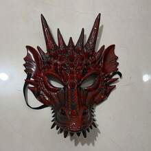 3件套豪华龙装套装，包含面具、翅膀、尾巴、红色龙面具、升级版面具、角色扮演龙装面具套装、感恩节、复活节礼物 | 龙战士面具、主题服装、派对服装、青少年服装、节日装饰、派对装饰 - 彩色 - 查看 11
