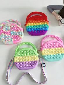 1 Túi đeo vai silicon cho trẻ em, túi xách hình trái tim, túi đeo vai cho bé gái, ví đựng tiền xu cho trẻ em - Nhiều màu - Xem 7