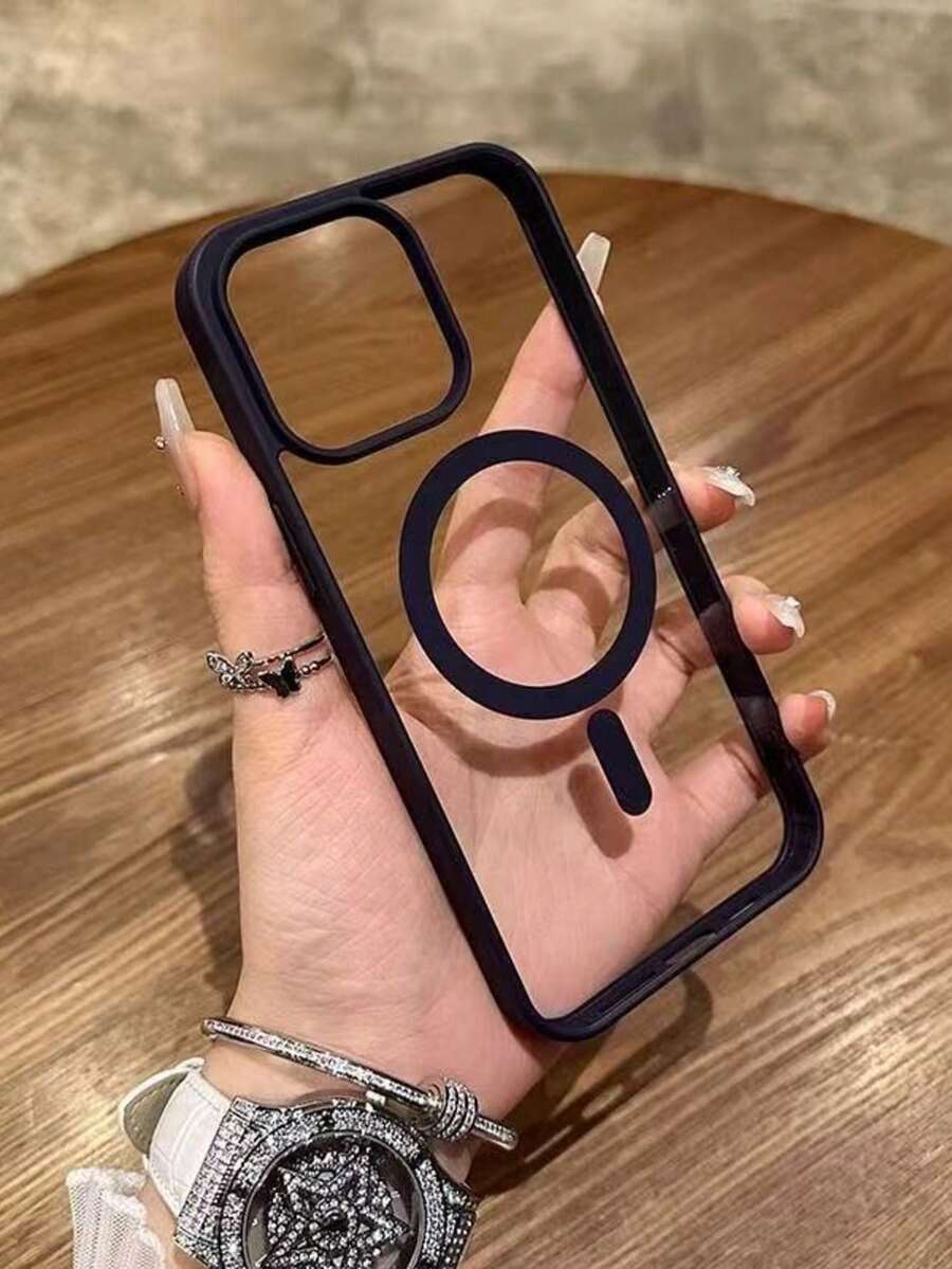 透明磁吸手机壳，兼容 16/15/14/13/12/11 Pro/Plus/Max/Mini/7/8/SE/16e/7P/X/XR/XsMax，防震保护套，也适用于 S25 Ultra/S24 Ultra/S23 FE/S22+/A05/A06/A36/A55/A16/A15/A56 - 黑色 - 查看 1