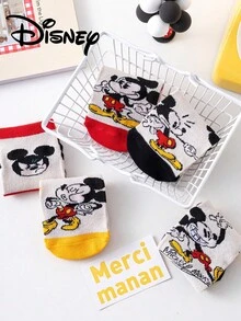 Disney 10/5 双装迪士尼儿童夏季网眼袜可爱公主中筒卡通透气男女童校袜 - 彩色 - 查看 5