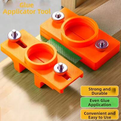 Dụng cụ bôi keo dán cạnh gỗ có thể điều chỉnh độ rộng từ 10-50mm để bôi keo lên tấm gỗ.