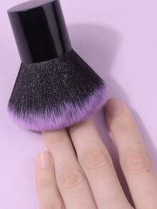 1 pieza Cepillo para polvo de uñas | Fibras de nailon suaves y esponjosas | Mango degradado de púrpura a negro | Herramienta profesional para el arte de uñas para salón y uso en el hogar - Negro - Ver 8
