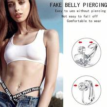 3-5 Pcs Gold Fake Belly Button Rings, Women's Fake Belly Button Rings, Clip-On Belly Button Rings, Fake Belly Button Rings, No Piercing Required - Multicolor - View 4