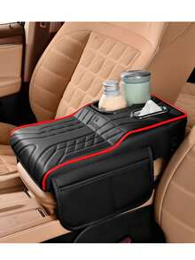 1 pieza Apoyabrazos central multifuncional universal con portavasos, almohadilla de espuma de memoria reforzada, caja de almacenamiento con bolsillo para consola central de automóvil, elevador de apoyabrazos con caja de pañuelos y portavasos, opciones de varios colores - Multicolor - Ver 14