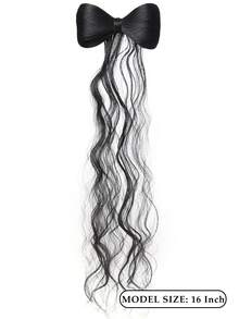 Bow-Tie High Ponytail, Feather Braid, Hair Clip, Bun, Bow-Tie Braid, Synthetic Wig Ponytail - Multicolor - View 3