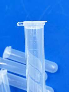 10个多用途透明塑料储物管，带盖，便携式容器，带刻度，总容量10毫升，适用于缝纫针、珠子、学生实验用品、小零件收纳，是DIY新手、学生、妈妈、手工爱好者的理想之选。 - 白色 - 查看 7