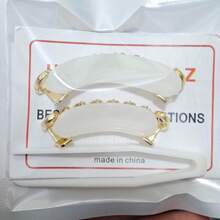 THATBOY 2个镂空心形立方氧化锆镶嵌嘻哈牙套，时尚派对礼物（女士） - 彩色 - 查看 16