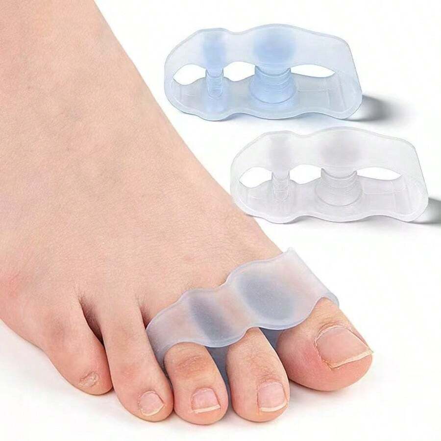 1 Pair Transparent Silicone Toe Protector, Unisex Household Use - White - View 1