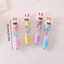 迷你卡通兔子造型四色圆珠笔 - 可爱的兔子造型，彩色按压式笔身，适合作为复活节礼物、学习用品、办公必备品、兔子主题配件，也是万圣节、复活节、圣诞节的理想礼物，更是完美的返校礼物。 - 萌兔四色筆 - 查看 4