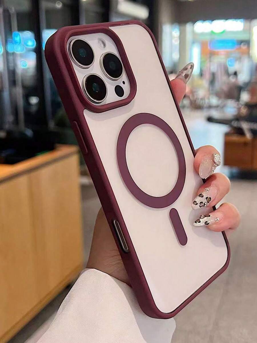 Ốp lưng điện thoại từ tính trong suốt, phù hợp với 17 Pro Max, 16, 15 inch. - Màu Đỏ Sâu - Xem 1