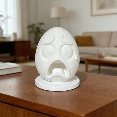 1个创意趣味表情彩蛋装饰 - 愤怒、痛苦、悲伤、震惊、搞笑，适合DIY、家居、卧室、书桌、办公室、汽车装饰，具有疗愈功效，是送给朋友的创意礼物。