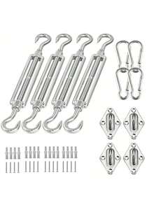 5-Inch Outdoor Shade Sail Hardware Kit, 304 Stainless Steel Tensioner And Bracket, Suitable For Triangle/Rectangle Shade Sails, Outdoor Patio Gazebo Garden, Heavy Duty Canopy Connector Set - Multicolor - View 9