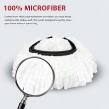 Spin Mop Replacement Set For O-Ceda EasyWring 1-Tank System Includes 2 Mop Head Replacement 1 Mop Handle 30-58in Adjustable 4-Section Pole 1 Scrubber Head 1 Spin Base - 紅白 - 查看 5