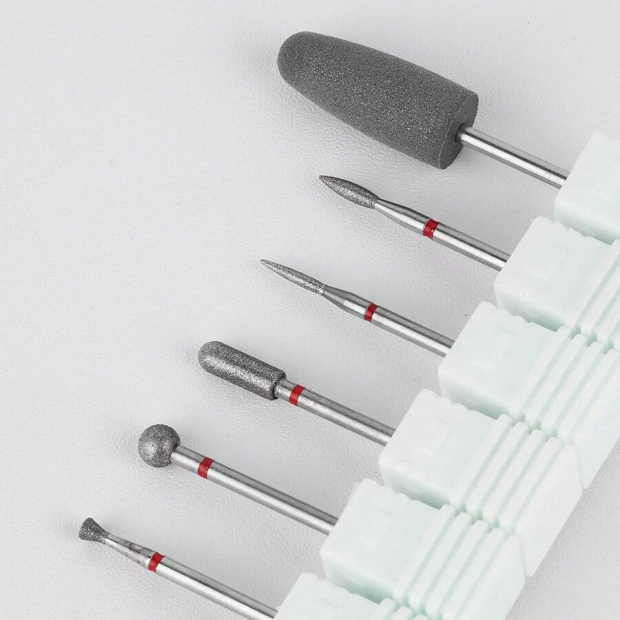 6件套金刚石美甲钻头，硅胶抛光美甲钻替换钻头 - 6件套裝 - 查看 1