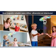 Juguetes voladores en miniatura y drones aptospara nifiosperfectos para regalos de cumpleafiosy Navidad. incluyemini robots y astronautas conluces LED, ideales para jugartanto en interiorescomo en exteriores - Blanco - Ver 6