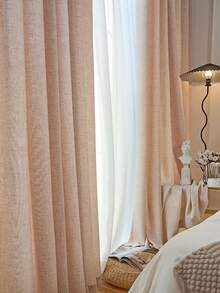 1件复古米色加厚亚麻薄纱窗帘，奢华薄纱窗帘，舒适半遮光窗帘 - 日式亚麻风格，杆袋式半遮光窗帘，适用于客厅和卧室，降噪防紫外线，家居装饰遮光窗帘（190克面料重量） - 彩色 - 查看 8