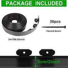 1 Cuộn viền cỏ và đá màu đen chịu lực cao, viền vườn linh hoạt có chốt cố định, thích hợp để phân chia bãi cỏ trong vườn - Lý tưởng cho luống hoa và vòng quanh gốc cây, viền vườn | Viền vườn cong | Chất liệu nhựa bền, vật tư viền vườn 5m - 1 cuộn - Xem 13