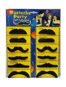 12pcs Black Fake Mustache, Photography Props And Party Supplies - Multicolor - View 3