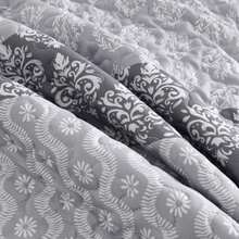 Boho Quilt Set Queen Size Gray Farmhouse Quilt Bedding Set Striped Lightweight Summer Bedspread Coverlet Bedding Set 96"x90" 3 Pieces - Gris - Ver 6