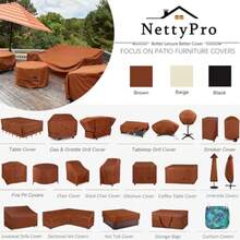 NettyPro - Bolsas de almacenamiento para cojines de patio al aire última intervensión 32 x 32 x 24 pulgadas resistente al agua bolsa de almacenamiento pequeña para cojines color café - Marrn - Ver 7