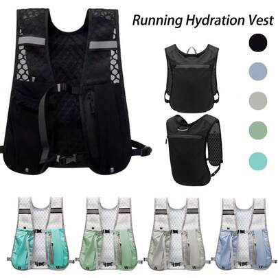 1 pieza Chaleco de hidratación transpirable y ligero para correr, chaleco deportivo para exteriores con bolsa de agua reflectante, adecuado para trail running, senderismo, ciclismo, escalada, trotar y otros deportes