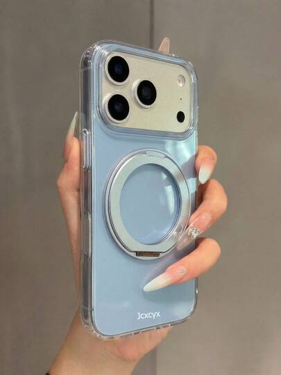 1 ốp lưng điện thoại màu kẹo bóng bẩy + vòng giữ điện thoại từ tính 360 độ, tương thích với iPhone 17 16 15 14 13 12 11 Pro Max Plus, màu trơn, sạc không dây.