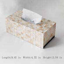 INS Style Light Luxury Natural Shell Decorative Tissue Box, Suitable For Living Room And Dining Room, Creative Desktop Storage - Multicolor - View 23
