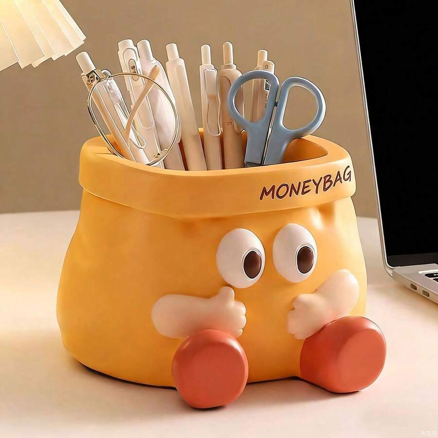 1pc Cartoon Pen Holder Desk Organizer, Multi-Function Office Stationery Storage Box, Cute Birthday Gift - Pen Holder - View 1
