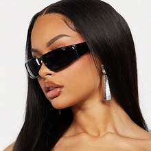 1pc Wrap-Around Women's Fashion Glasses For Outdoor Parties, Travel, Vacations, And Beach Use - Black - View 6