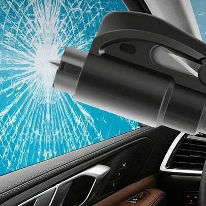 2-In-1 Emergency Safety Belt Cutter With Keychain, Hammer, Mini Fire Extinguisher, Car Escape Tool, Window Breaker, Portable Rescue Tool Keychain, Emergency Hammer, Car Emergency Escape Device Window Breaker, Multi-Function Emergency Window Glass Rescue Tool - Easily Break Glass And Cut Seatbelt In Emergency Situations, Cute Goth Y2K Style Student Car Accessories, Multi-Color