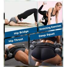 Đai tập đẩy hông Balance, đai tập đẩy hông chịu lực cao kèm tạ, đai tập cầu mông, đai tập đẩy hông có đệm chống trượt dùng cho phòng tập hoặc tập tại nhà, đai tập đẩy hông kèm tạ tay và tạ ấm. - màu đen - Xem 6