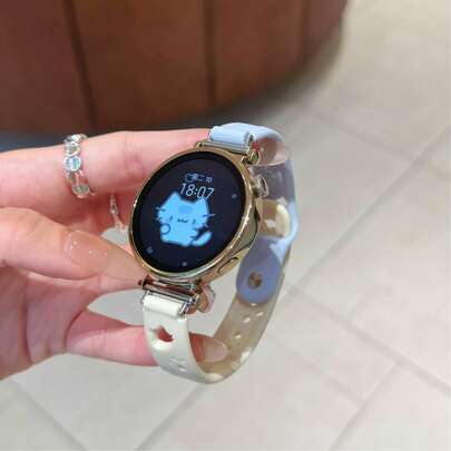 Dây đeo đồng hồ 18mm, 20mm, 22mm, Dây đeo đồng hồ silicon dễ thương, sáng tạo mới, Tương thích với Samsung Galaxy/ Đồng hồ thông minh, Mềm mại & Thoải mái, Chống nước & Mồ hôi, Thích hợp nhất cho đeo hàng ngày và thể thao, Phong cách Dopamine đáng yêu