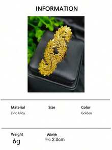 1pc Fashionable Women's Gold Hollow Carved Ring Jewelry, Suitable For European, Middle Eastern, Dubai, Bride Wedding Party Dress Accessories, Date, Valentine's Day, Mother's Day, Holiday Gift, Copper Ring - Yellow Gold - View 15
