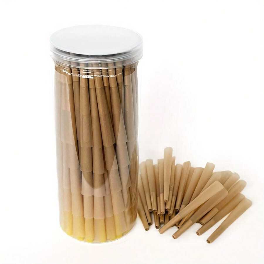 50/100/200 Pack 110mm Extra Large Pre-Rolled Cones, Brown Cigarette Rolling Paper With Sealing