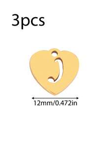 3个/套 心形吊坠 不锈钢英文字母吊坠 A-Z 字母饰品，适用于手工手链、耳环等珠宝制作 - 吊墜 - 查看 25