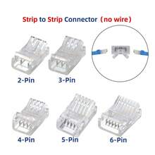 Conector de 2/3/4/5/6 polos para luces de cinta LED IP20 IP65 5050 3528 2835 de 8mm, 10mm y 12mm con abrazadera fijadora de conexión rápida a cable - Tira para cablear A - Ver 2