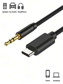 FCV 2根3英尺AUX音频线，USB-C转3.5mm音频适配器，兼容 17、17e、16、15 Pro Max Plus、Mini Air、Galaxy Z Fold、Flip、S26、S25、S24 FE Ultra - 查看 1