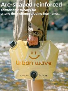 URBANWAVE URBANWAVB 1/4件装 8升大容量可折叠水袋 - 耐用手持式水袋，带高流量水龙头，户外徒步露营应急便携式节省空间水袋 - 8L/2.11加侖/281oz - 查看 8