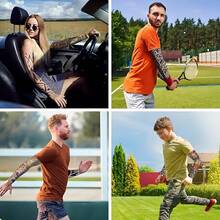 Elastische Tattoo-Armstulpen - UV-Schutz Kühlende Armstulpen - Seidig glatte Fahrrad-Armstulpen - Geeignet für Outdoor-Aktivitäten, Angeln, Radfahren, Wandern. Geeignet für Männer und Frauen - Verschiedenfarbig - Übersicht 6