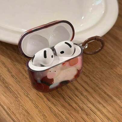 1pc Dreamy Pony Amber Splash-Ink Contrast Color Earphone Case, Compatible With Apple 4/3, Pro 2/3 Wireless Bluetooth Earphone Protection Case