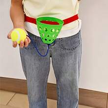 4件套旋转球游戏套装，旋转水桶游戏，多人互动游戏，适合训练手眼协调能力，趣味派对游戏，敏捷性训练，适用于圣诞节、情人节、节日聚会、户外活动、家庭娱乐、公司团建——无需电源，独特的精美小礼物和单人派对礼品 - 彩色 - 查看 3