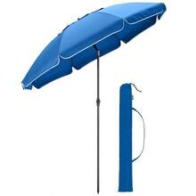 Beach Umbrella Portable Tilting Parasol Sun Shade With UV Protection - Blue - View 1